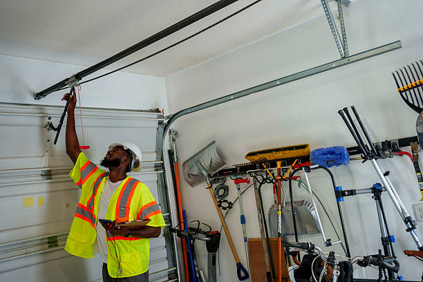 Professional Garage Door Panel Replacement technician working in Newhall, IA